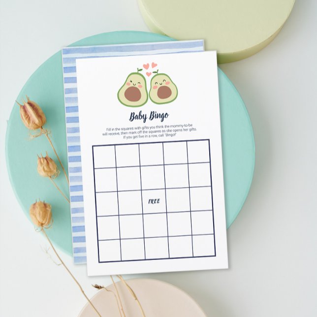 Avocado Geslacht Neutraal Baby Borrel Bingo Spel (Avocado Gender Neutral Baby Shower Bingo Game)