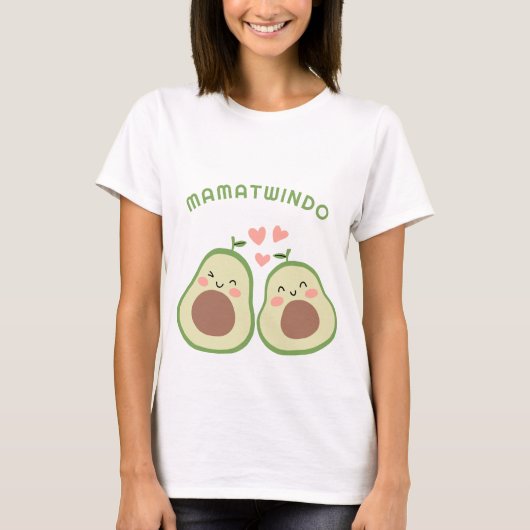 Avocado Geslacht Neutrale Twins Moeder om te zijn T-shirt (Voorkant)