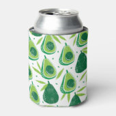 Avocado, getextureerde stempel, naadloos patroon. blikjeskoeler (Blikje Voorkant)