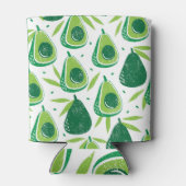 Avocado, getextureerde stempel, naadloos patroon. blikjeskoeler (Achterkant)