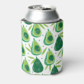 Avocado, getextureerde stempel, naadloos patroon. blikjeskoeler (Blikje Achterkant)