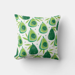 Avocado, getextureerde stempel, naadloos patroon. kussen