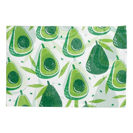 Avocado, getextureerde stempel, naadloos patroon. kussensloop (Achterkant)