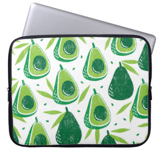 Avocado, getextureerde stempel, naadloos patroon. laptop sleeve