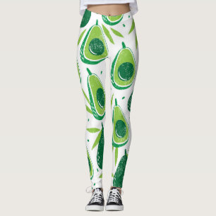 Avocado, getextureerde stempel, naadloos patroon. leggings