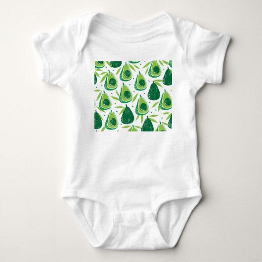Avocado, getextureerde stempel, naadloos patroon. romper (Voorkant)