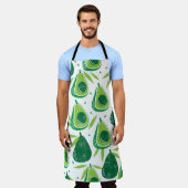 Avocado, getextureerde stempel, naadloos patroon. schort (Gedragen)