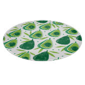 Avocado, getextureerde stempel, naadloos patroon. snijplank (Hoek)