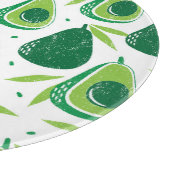 Avocado, getextureerde stempel, naadloos patroon. snijplank (Hoek)