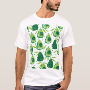 Avocado, getextureerde stempel, naadloos patroon. t-shirt