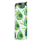 Avocado, getextureerde stempel, naadloos patroon. thermosbeker (Gedraaid links)