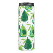 Avocado, getextureerde stempel, naadloos patroon. thermosbeker (Achterkant)