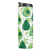 Avocado, getextureerde stempel, naadloos patroon. thermosbeker (Geroteerd rechts)