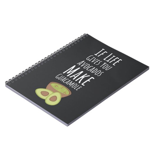 Avocado Gifts Guacamole Trendy Happy Fruit Vegan Notitieboek (Linkerzijde)