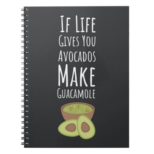 Avocado Gifts Guacamole Trendy Happy Fruit Vegan Notitieboek (Voorkant)