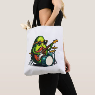 Avocado gitarist Art Cool Fruit Band Tote Bag