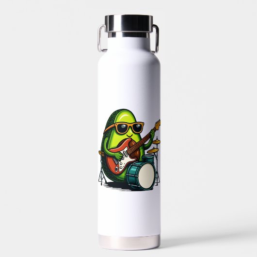 Avocado gitarist Art Cool Fruit Band Waterfles (Voorkant)
