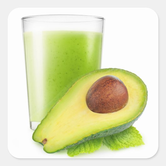 Avocado gladthie vierkante sticker (Voorkant)