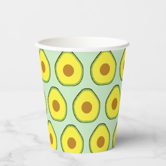 Avocado glas papieren bekers (Voorkant)