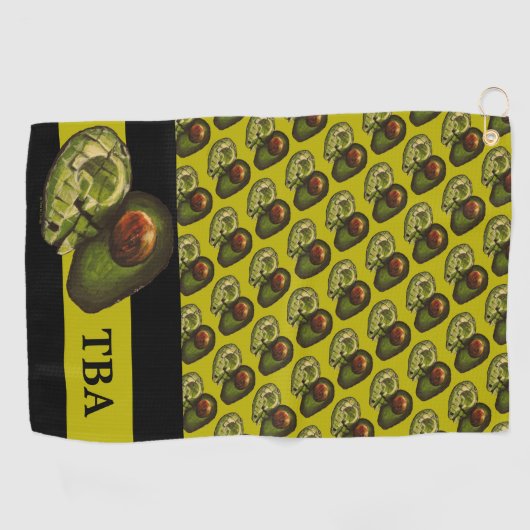 Avocado Golf Towel Golfhanddoek (Horizontaal)
