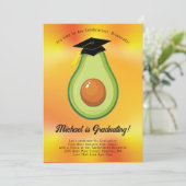 Avocado Graduation Party Invitation Fiesta Kaart (Staand voorkant)