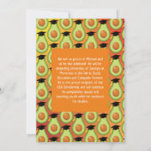 Avocado Graduation Party Invitation Fiesta Kaart (Achterkant)