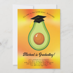 Avocado Graduation Party Invitation Fiesta Kaart