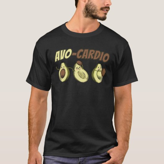 Avocado Graphic Avo Cardio for a Avacardio Workout T-shirt (Voorkant)