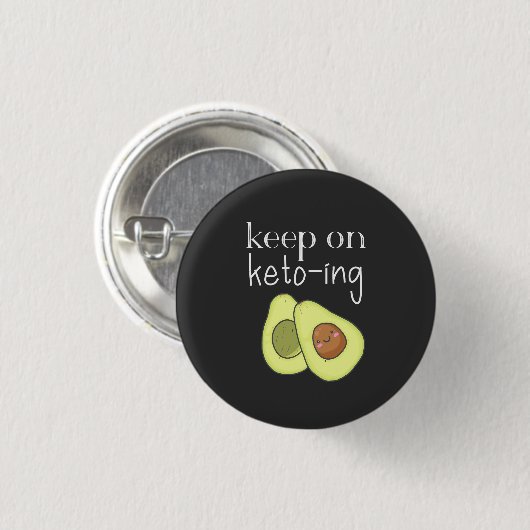 Avocado Grappig Blijven Keto-en Ronde Button 3,2 Cm (Voorkant /achterkant)