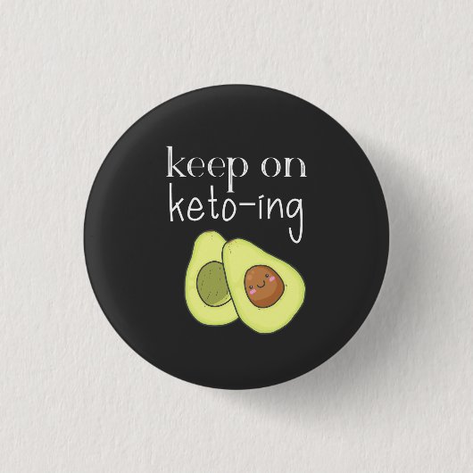 Avocado Grappig Blijven Keto-en Ronde Button 3,2 Cm (Voorkant)