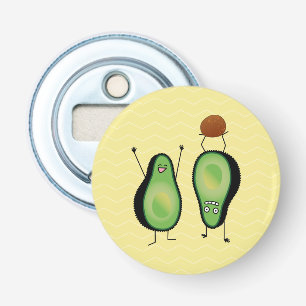 Avocado grappig gekerende handlanger button flesopener