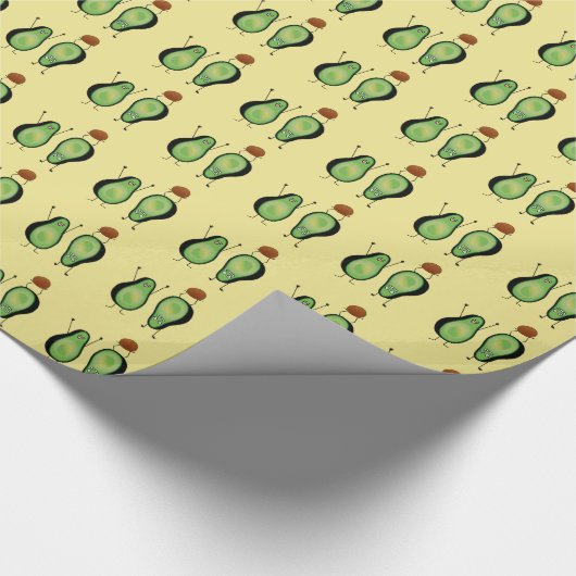 Avocado grappig gekerende handlanger cadeaupapier (Hoek)