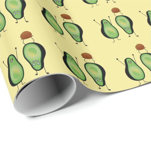 Avocado grappig gekerende handlanger cadeaupapier (Rol Hoek)