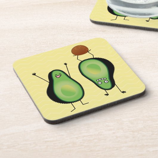 Avocado grappig gekerende handlanger drankjes onderzetter (Linkerzijde)