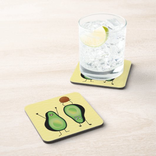 Avocado grappig gekerende handlanger drankjes onderzetter (Rechterzijde)
