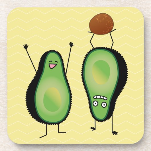 Avocado grappig gekerende handlanger drankjes onderzetter (Voorkant)
