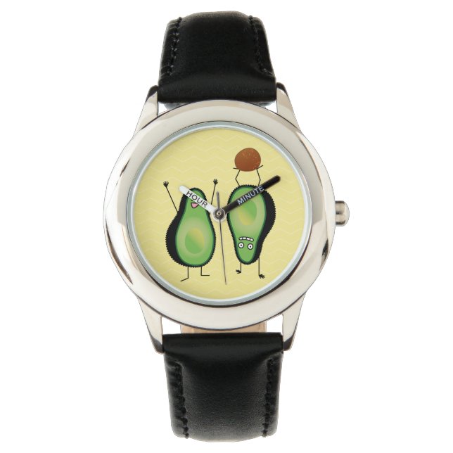 Avocado grappig gekerende handlanger horloge (Voorkant)