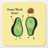 Avocado grappig gekerende handlanger kartonnen onderzetters (Voorkant)