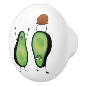Avocado grappig gekerende handlanger keramische knop (Rechts)