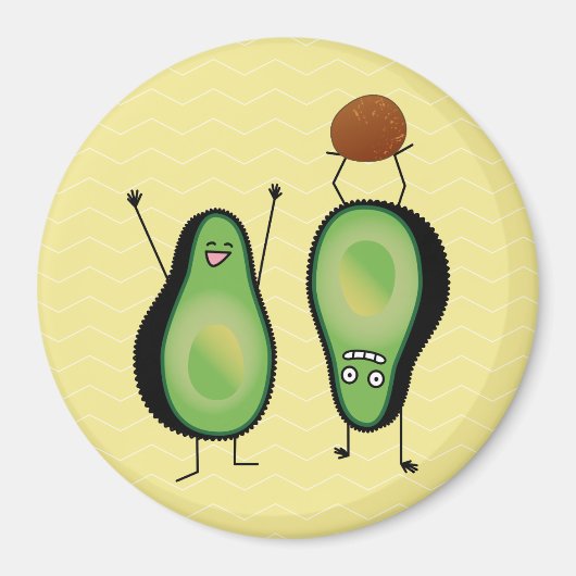 Avocado grappig gekerende handlanger magneet (Voorkant)