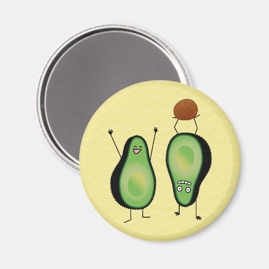 Avocado grappig gekerende handlanger magneet (Voorkant / Achterkant)