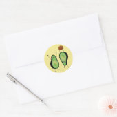 Avocado grappig gekerende handlanger ronde sticker (Envelop)