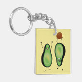 Avocado grappig gekerende handlanger sleutelhanger (Voorkant Links)