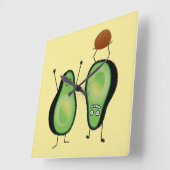 Avocado grappig gekerende handlanger vierkante klok (Hoek)