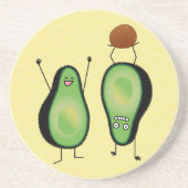 Avocado grappig gekerende handlanger zandsteen onderzetter (Voorkant)