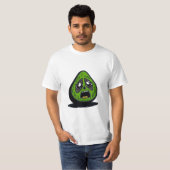 Avocado grappig gezicht t-shirt (Voorkant volledig)