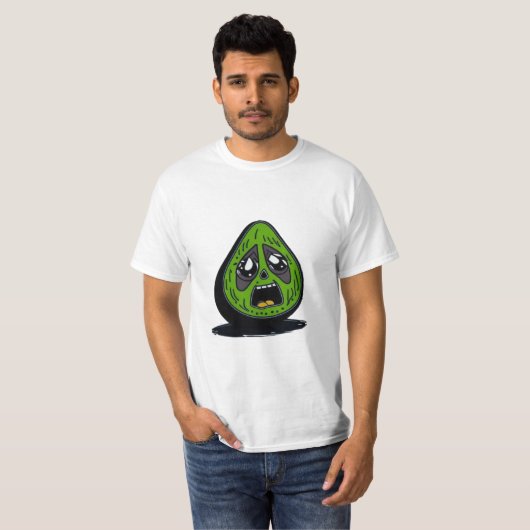 Avocado grappig gezicht t-shirt (Voorkant volledig)