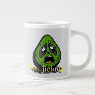 Avocado grappige gezicht uitnodiging grote koffiekop