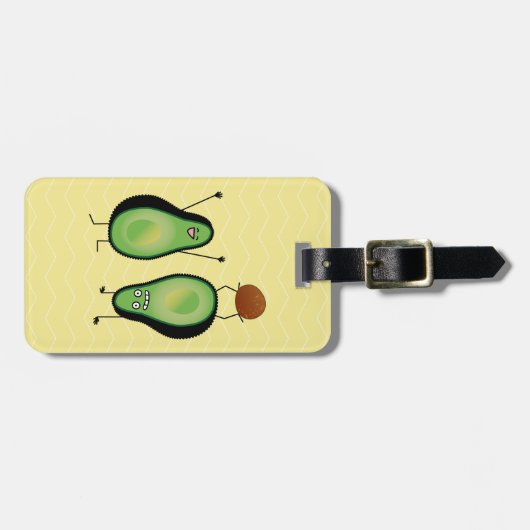 Avocado grappige handlangslang, groene put bagagelabel (Voorkant horizontaal)