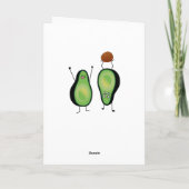 Avocado grappige handlangslang, groene put bedankkaart (Achterkant)